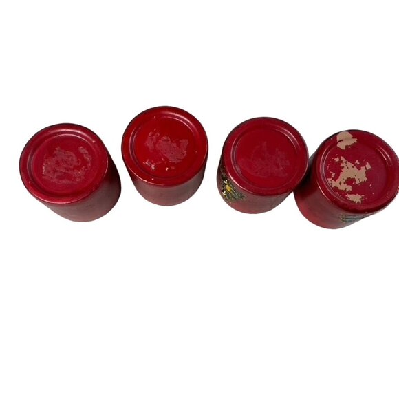 Lot 4 Christmas Votive Candles Vintage Red Festive Decorative u Tablescape Light - Picture 5 of 8